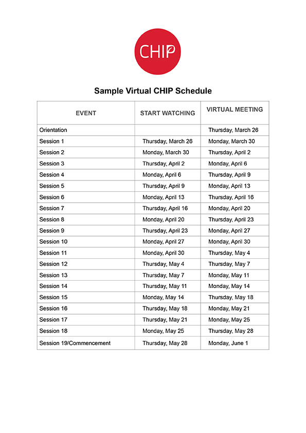 Sample CHIP Schedule